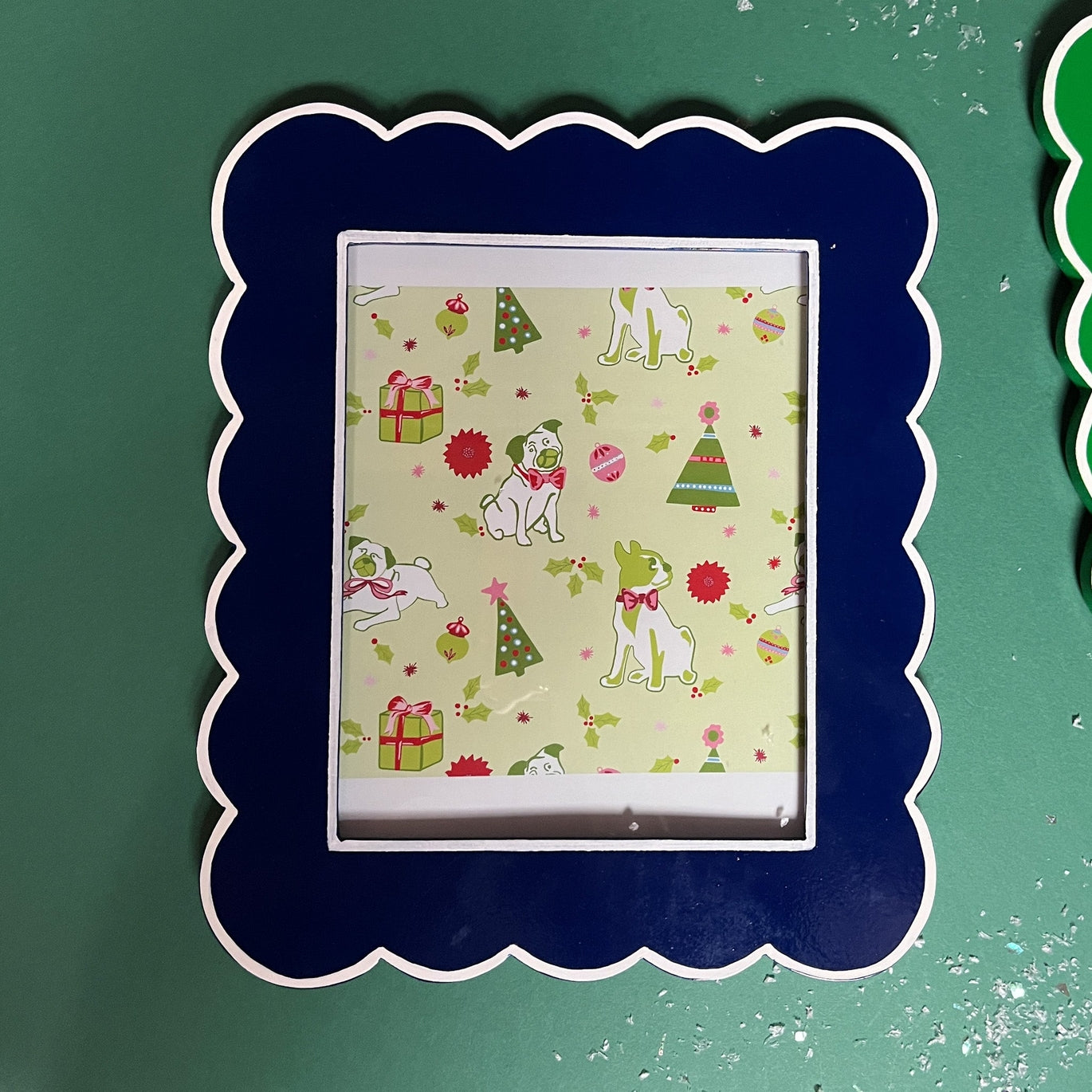 8x10 Blue Scalloped Photo Frame
