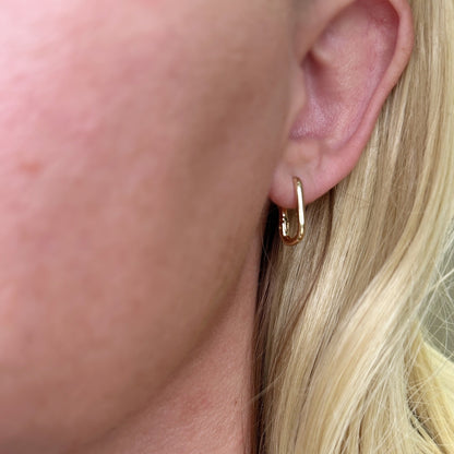 Polished Rectangle Clicker Earrings