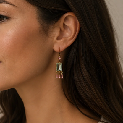 Flirty Fringe Bezel Earrings