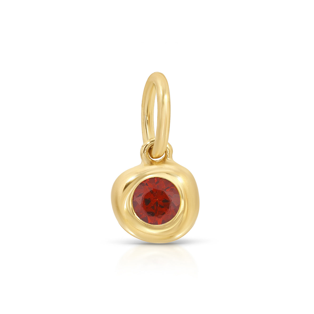 14K Yellow Gold Pillow Birthstone Charm