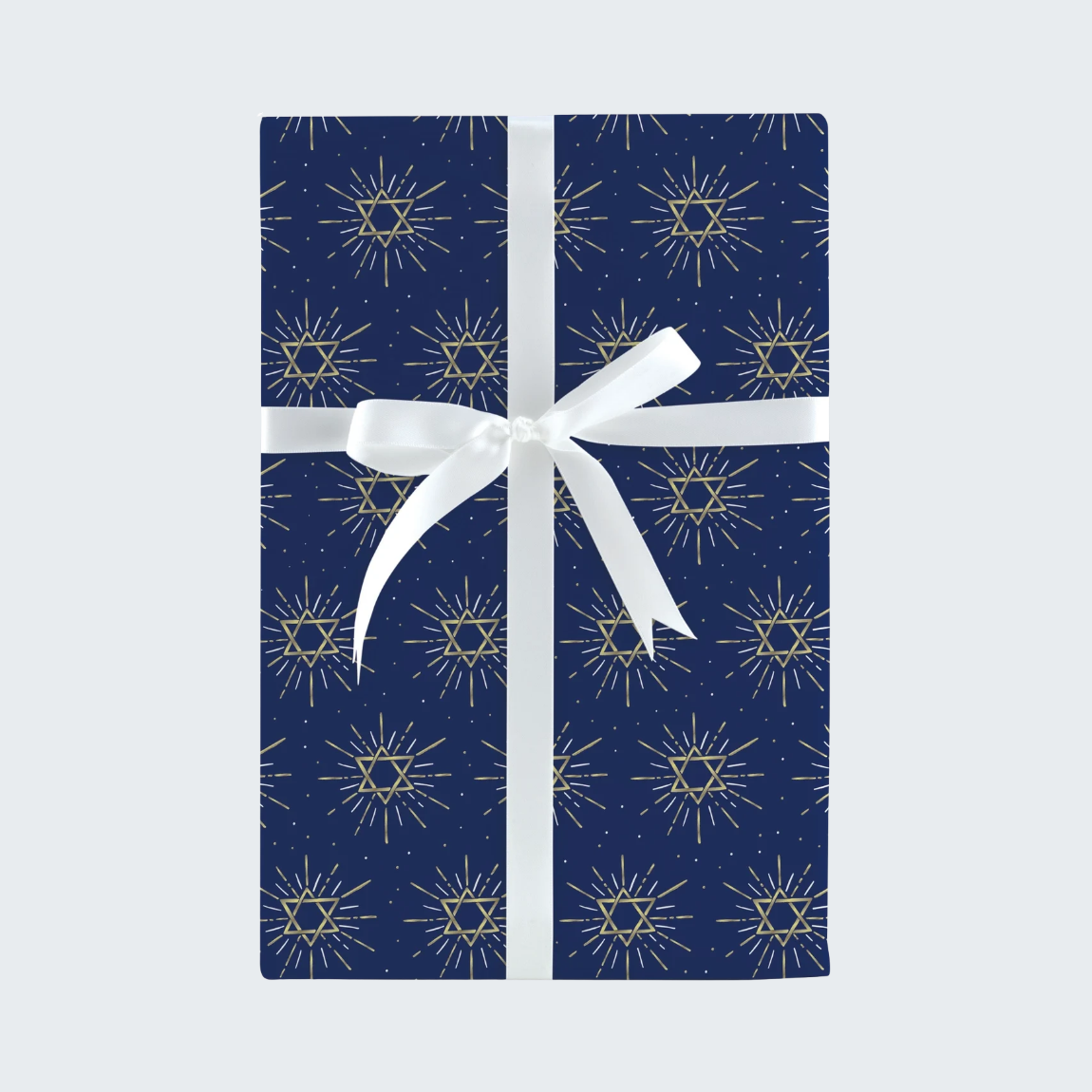 Gold Stars of David Jumbo Gift Wrap