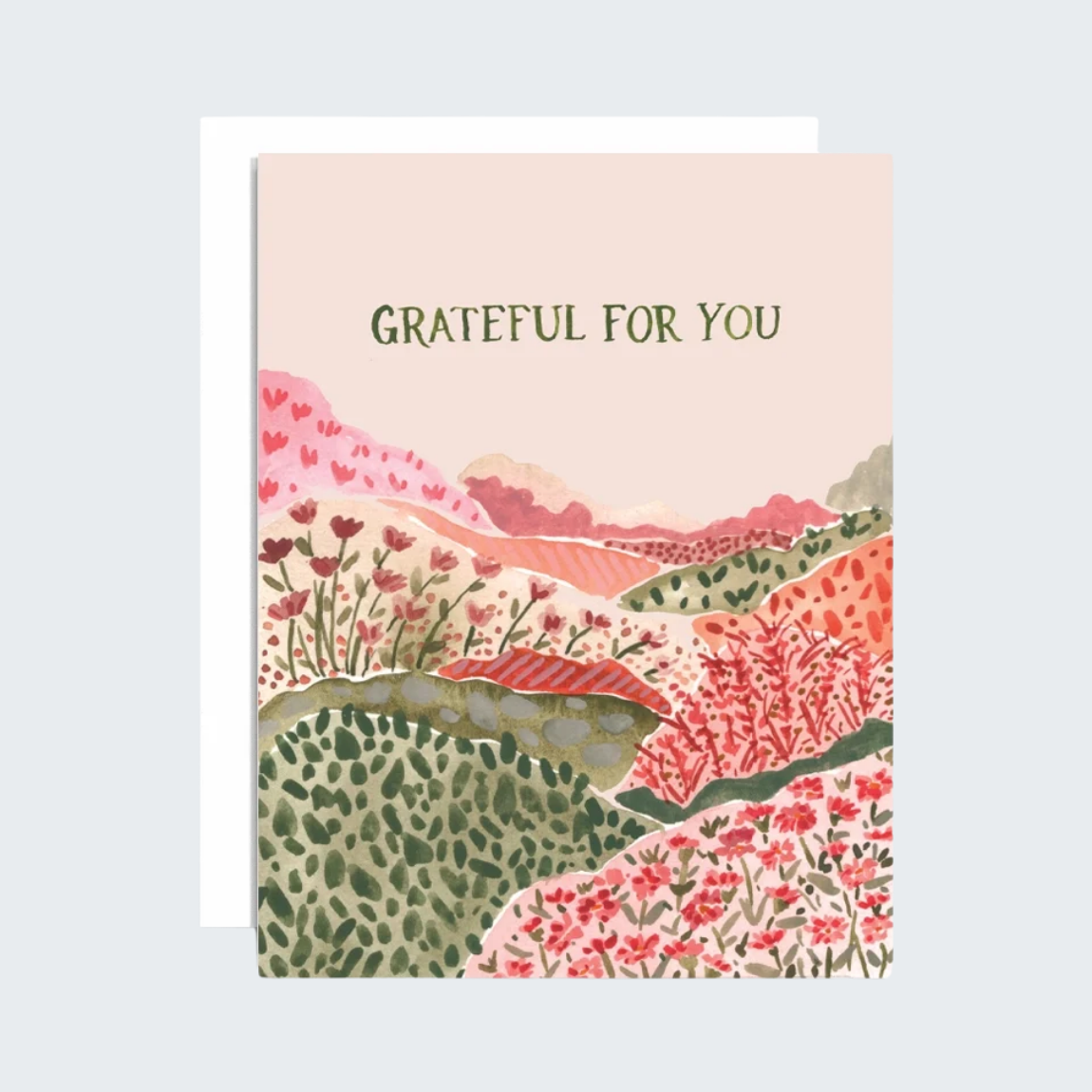 Grateful For You Watercolor Landscape Card