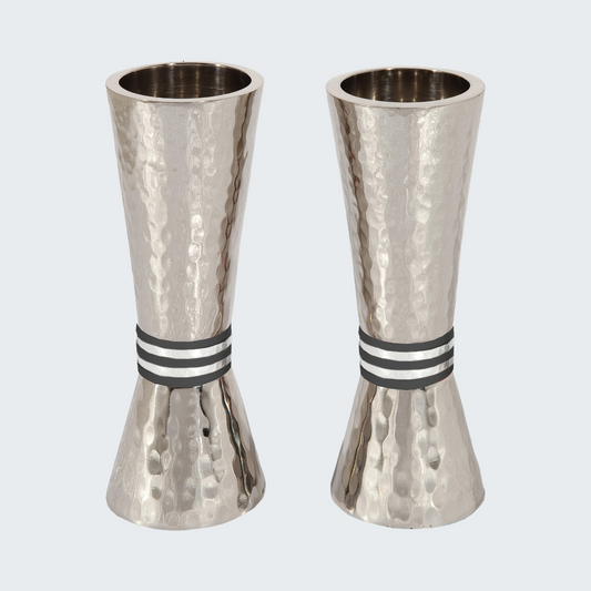 Hammered Nickel Rings Candlesticks