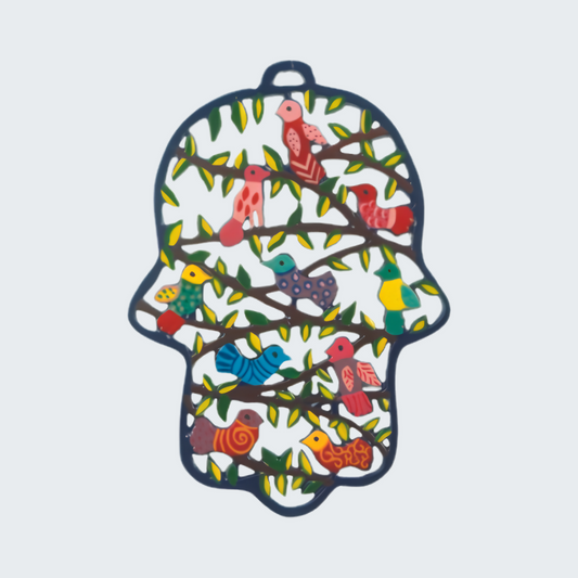 Hand Painted Birds Large Hamsa