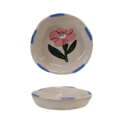 Hand-Painted Stoneware Dish