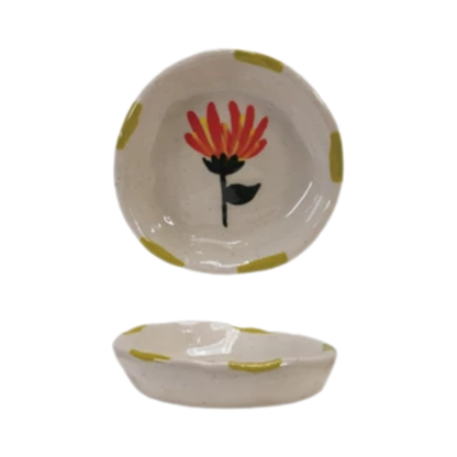 Hand-Painted Stoneware Dish