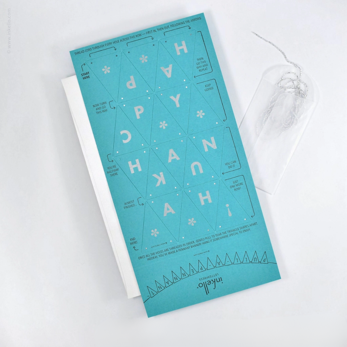 Happy Chanukah Pull-A-Pennant™ Greeting Card