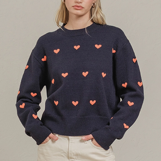 Heart Point Knit Sweater