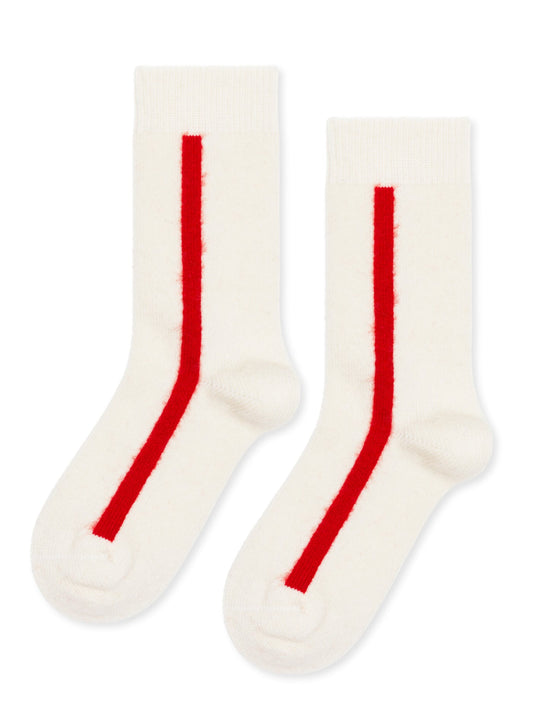 Racing Stripe Cashmere Crew Socks