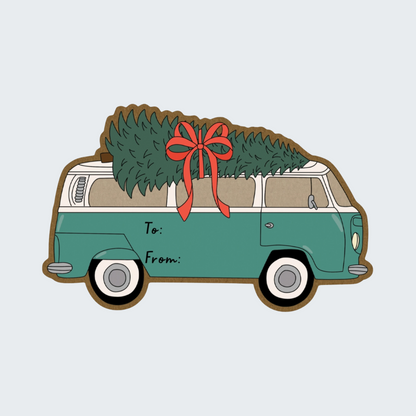 Holiday Bus Sticker Tags