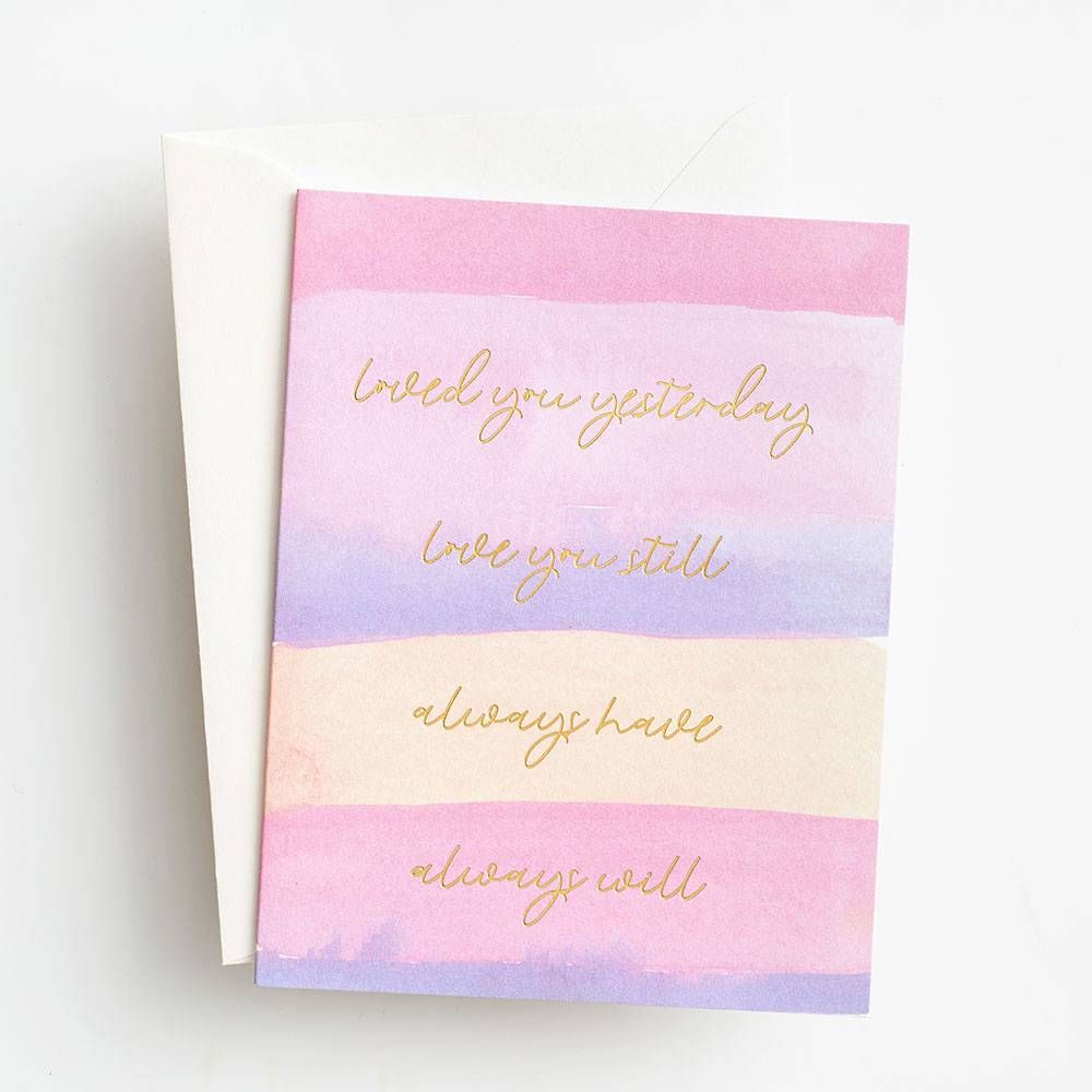Watercolor Stripe Love Card