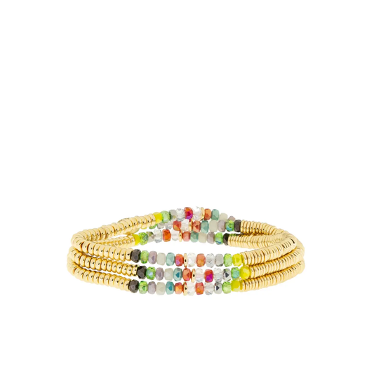 Rainbow Gold Stretch Wrap Bracelet