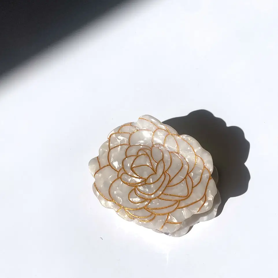 Hand-Painted Camellia Clip