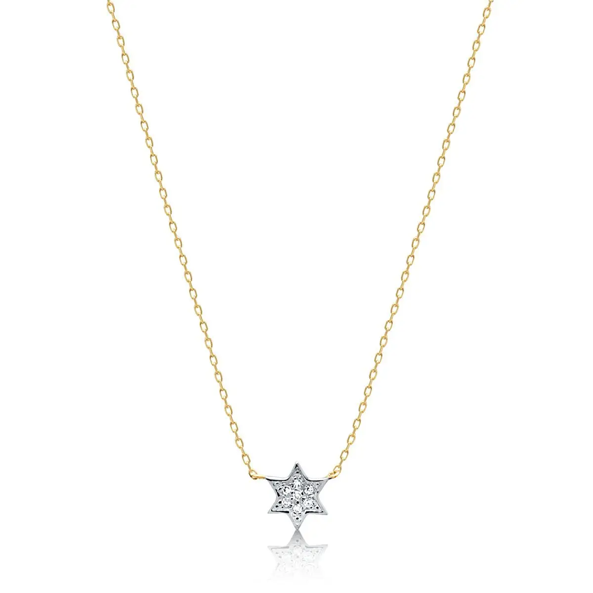 14k Jewish Star Necklace Petite