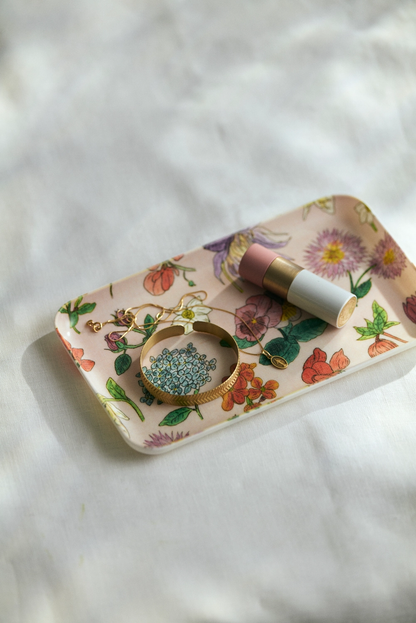 Floral Linen Tray