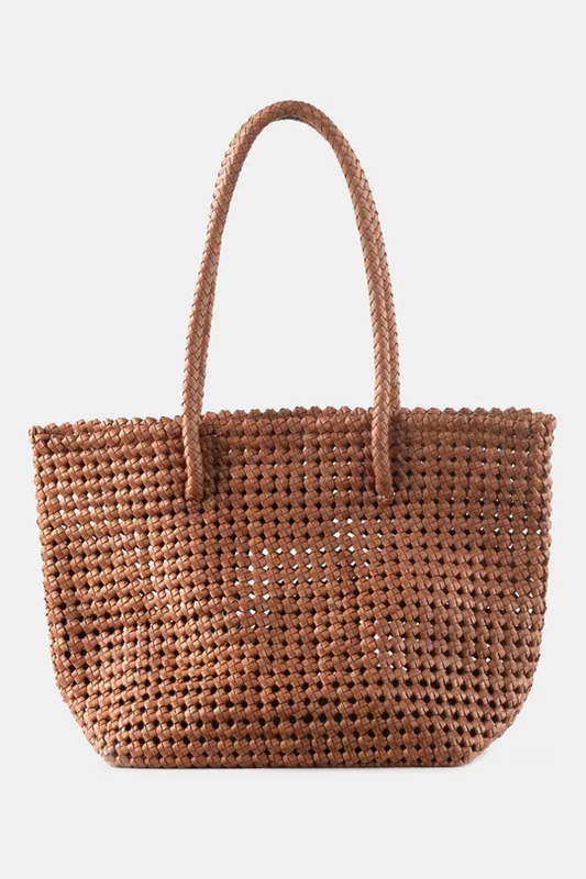 Isotta Leather Woven Handbag