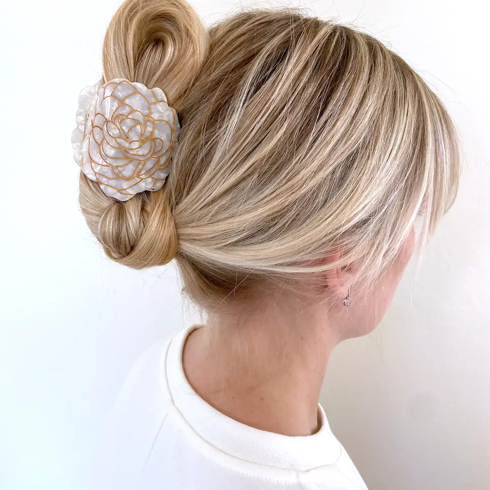 Hand-Painted Camellia Clip
