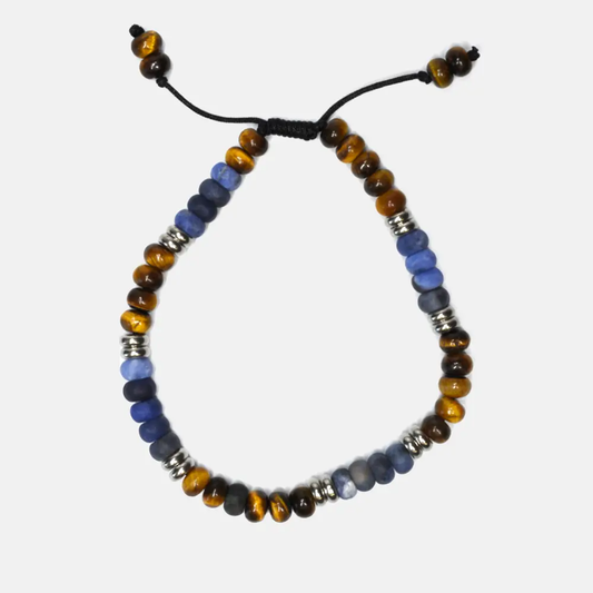 Roundel Lapis Lazuli Beaded Bracelet