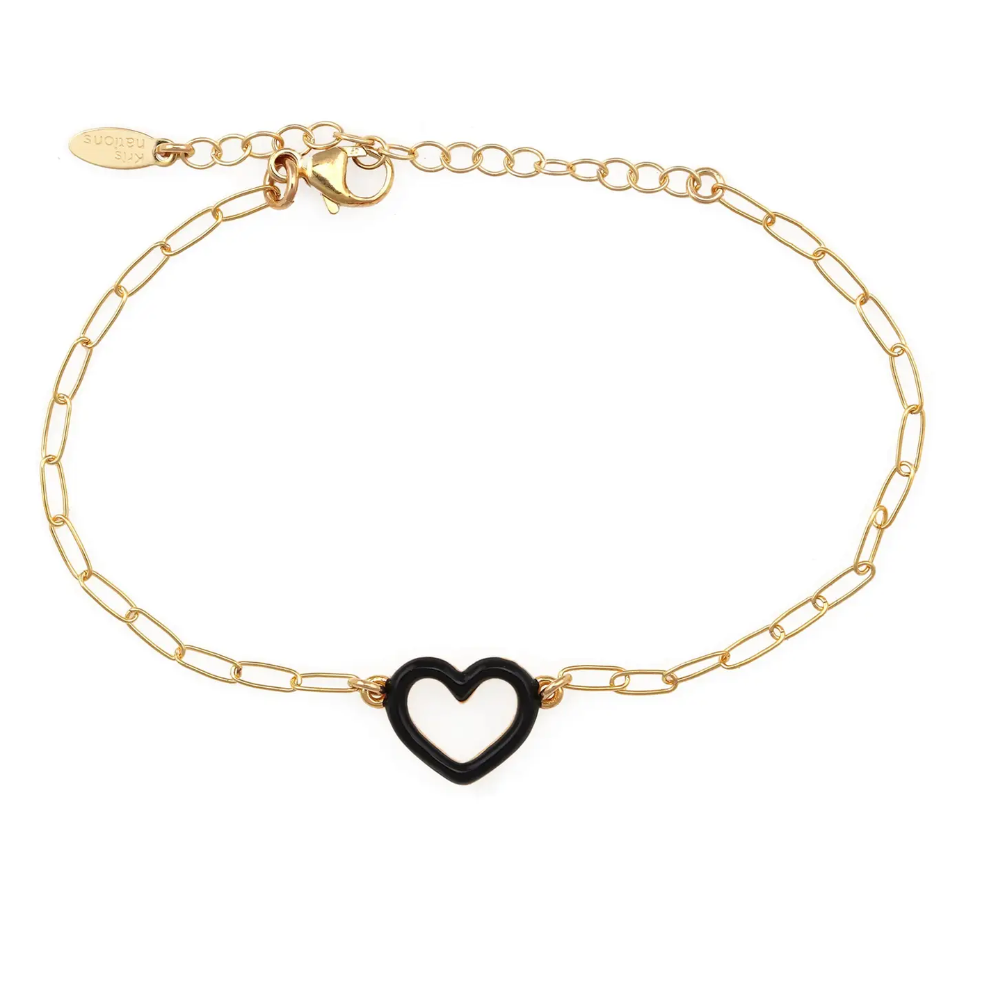 Open Heart Enamel Bracelet