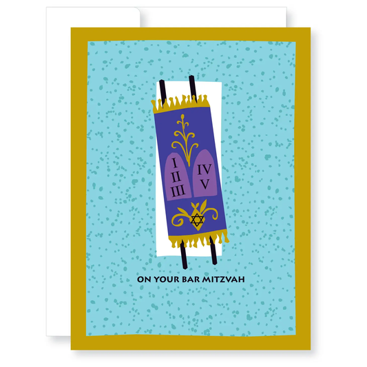 Bar Mitzvah Torah Scroll Card