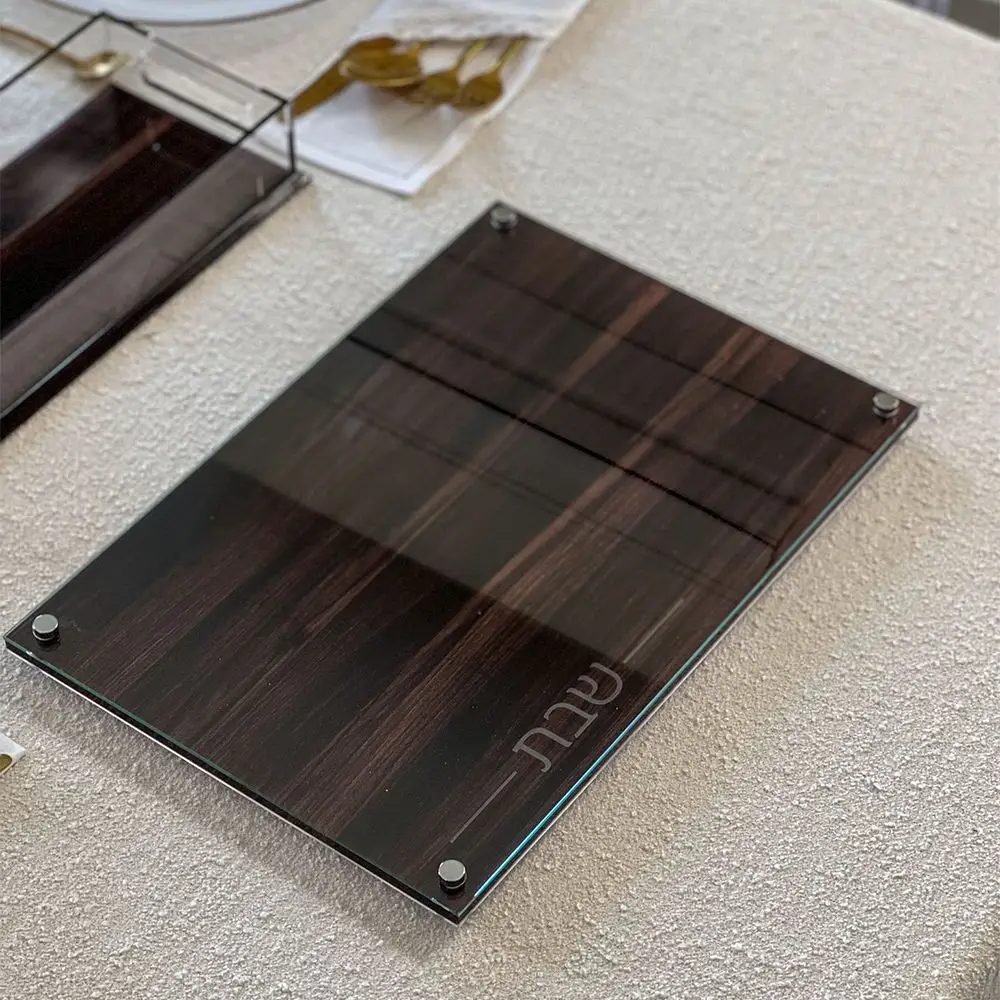 Glass Wood Pattern Challah Board