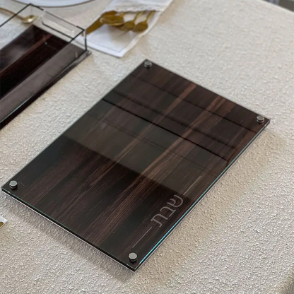 Glass Wood Pattern Challah Board