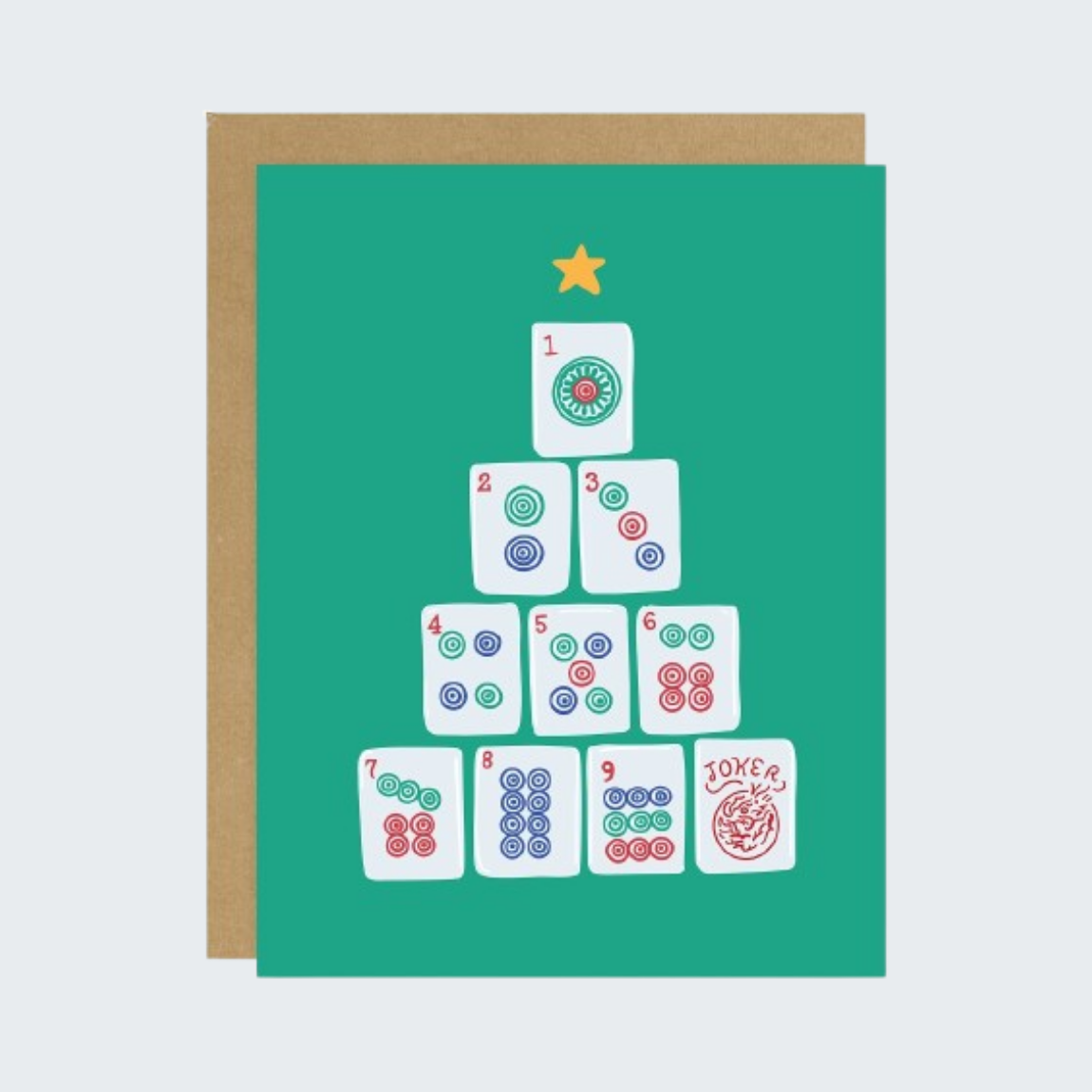 Mahjong Christmas Tree Card