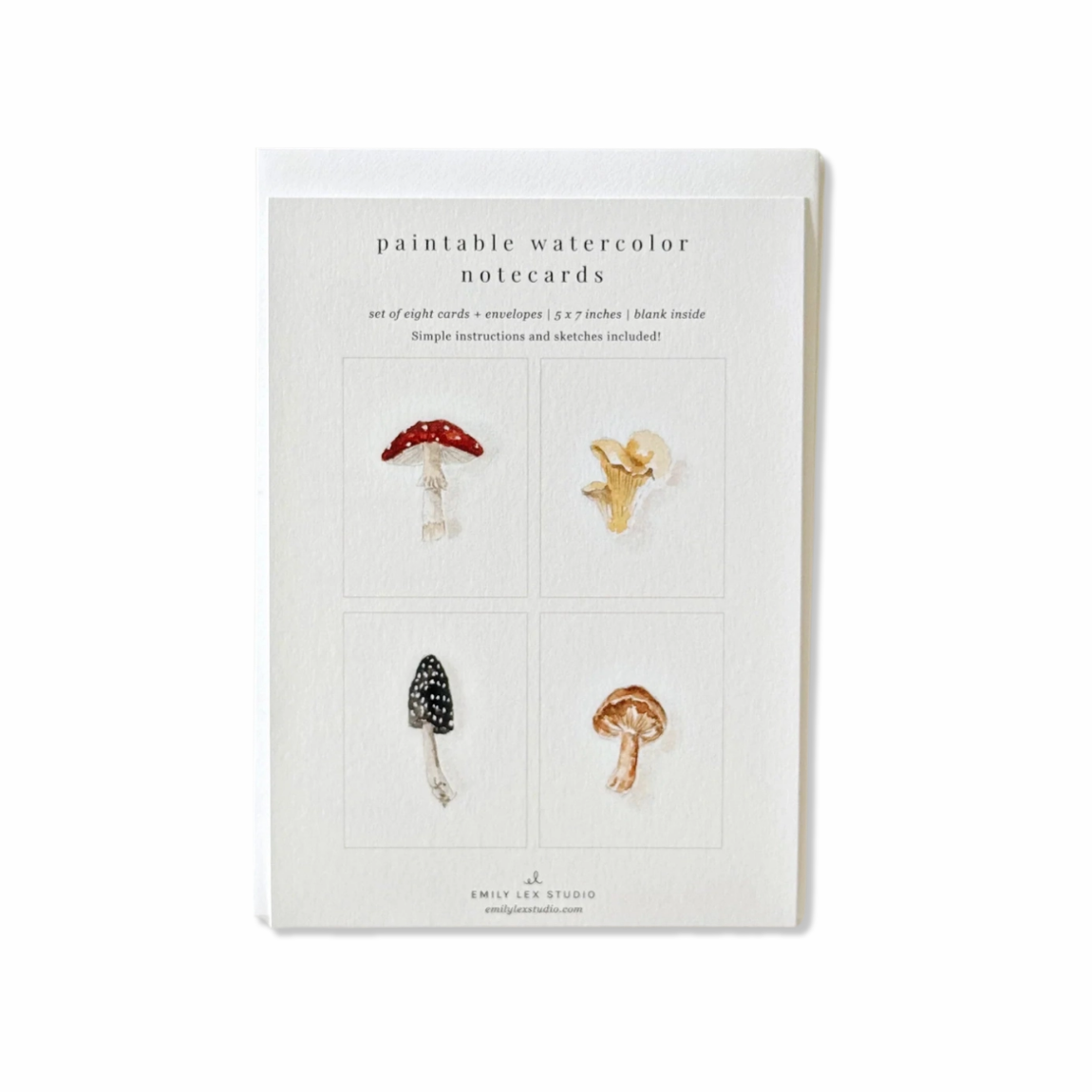 Mushrooms Paintable Notecards