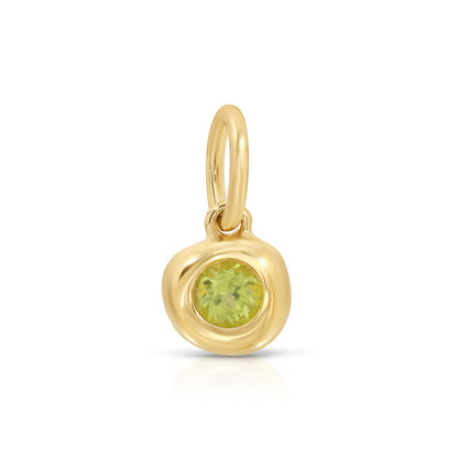 14K Yellow Gold Pillow Birthstone Charm
