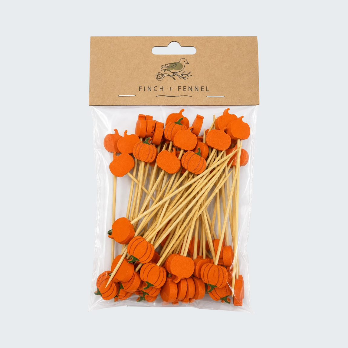 Pumpkin-Shaped Bamboo Picks