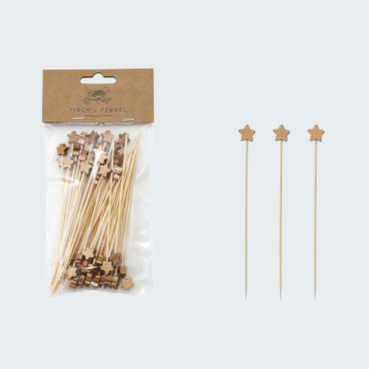 Star-Shaped Bamboo Picks