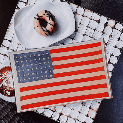 USA Flag Decoupage Tray