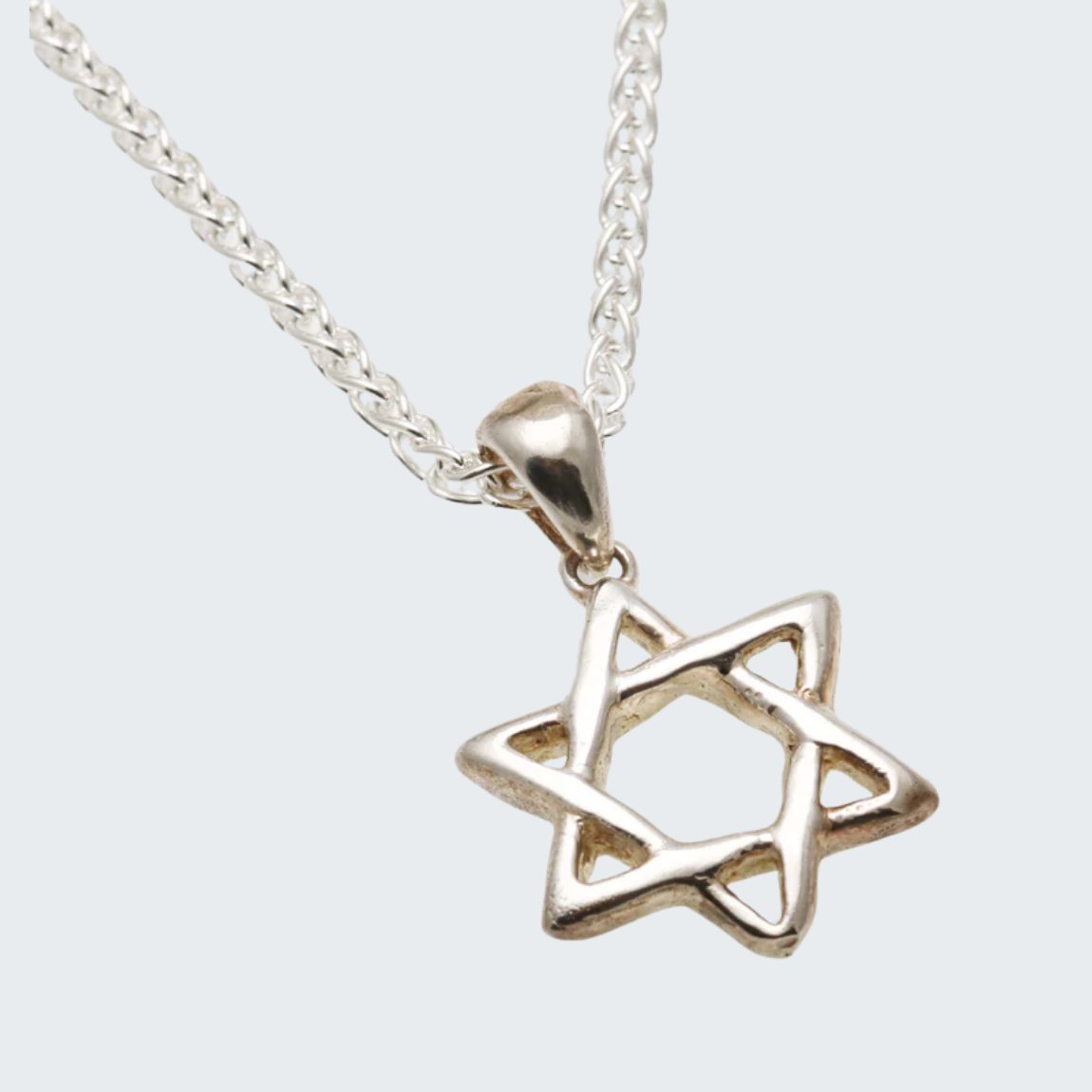 Sterling Silver Jewish Star of David 3D Pendant