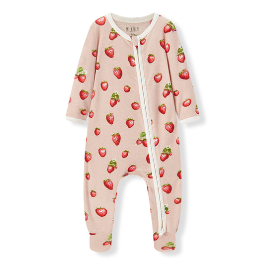 Strawberry Footed Romper