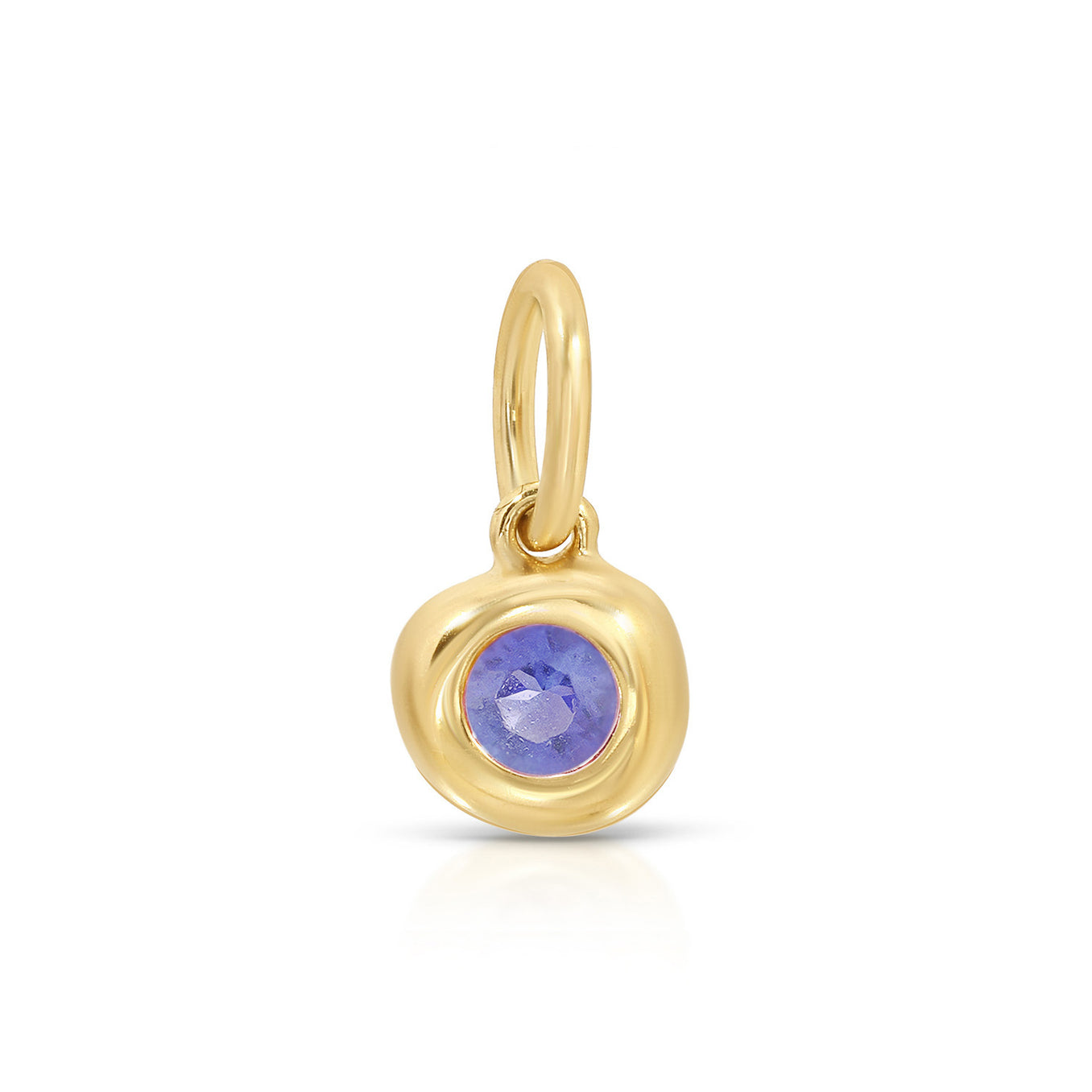 14K Yellow Gold Pillow Birthstone Charm