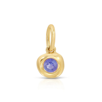14K Yellow Gold Pillow Birthstone Charm