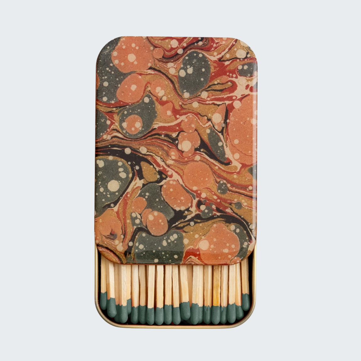 The Art of Marbling Matches in Tin