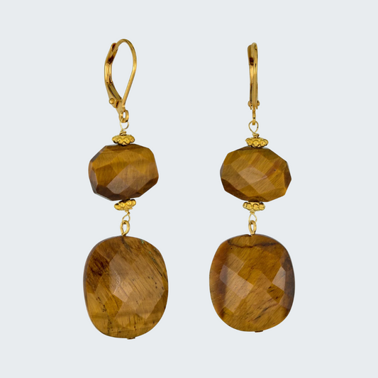 Tigers Eye Double Drop Earrings