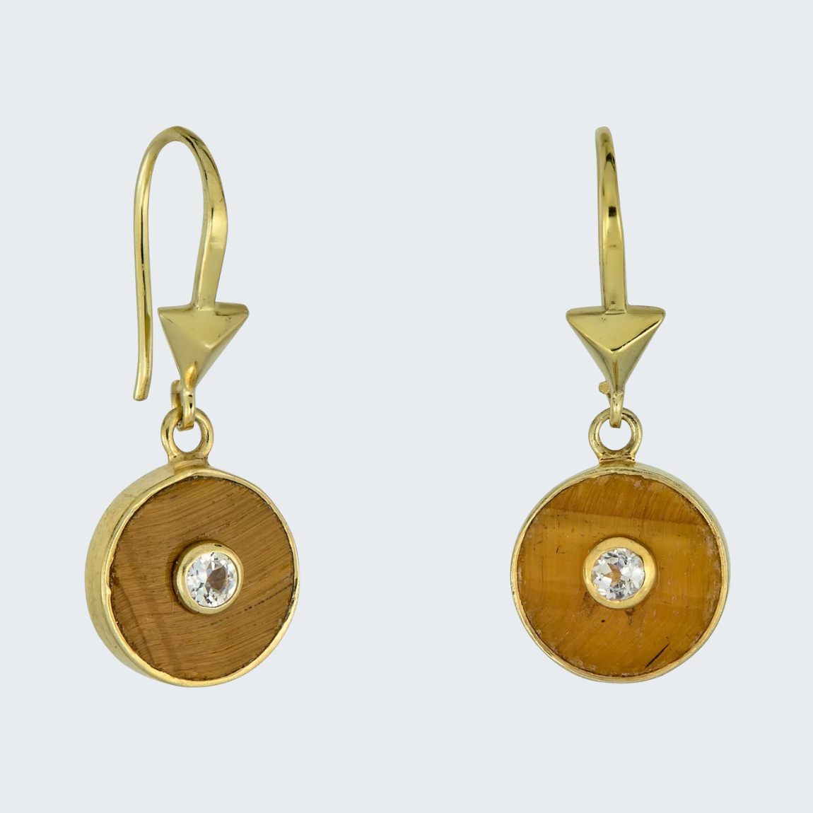Tiger's Eye Petite Disc Earrings