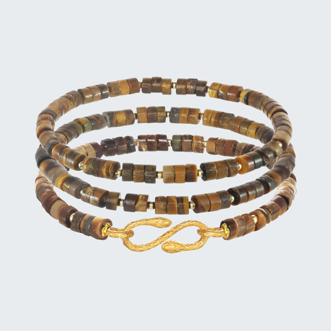 Tigers Eye Snake Connector Bracelet