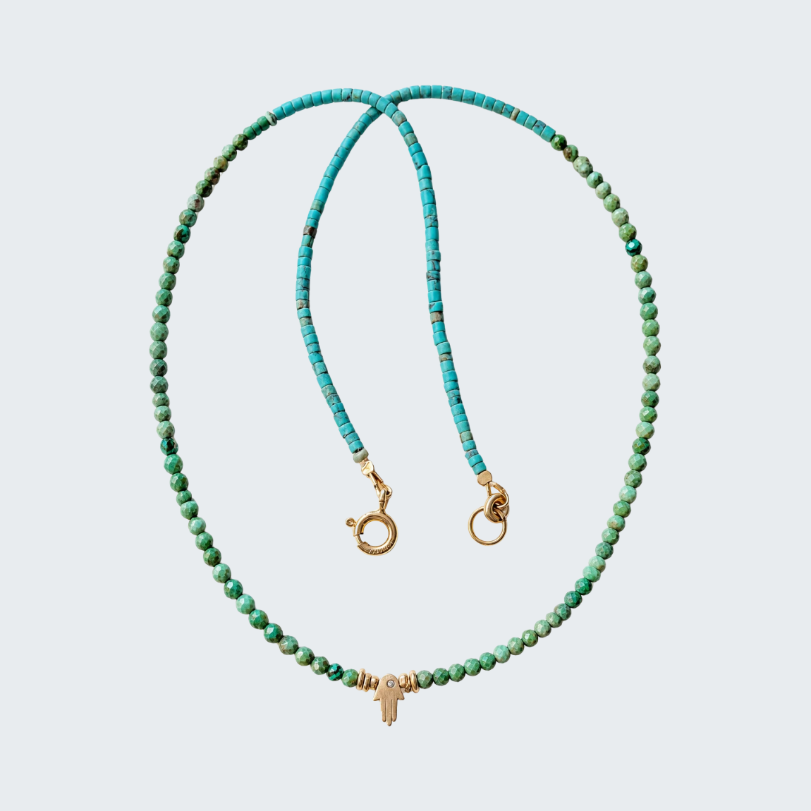 Turquoise Mini Hamsa Necklace