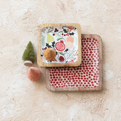 Fruits & Dots Wood Trays