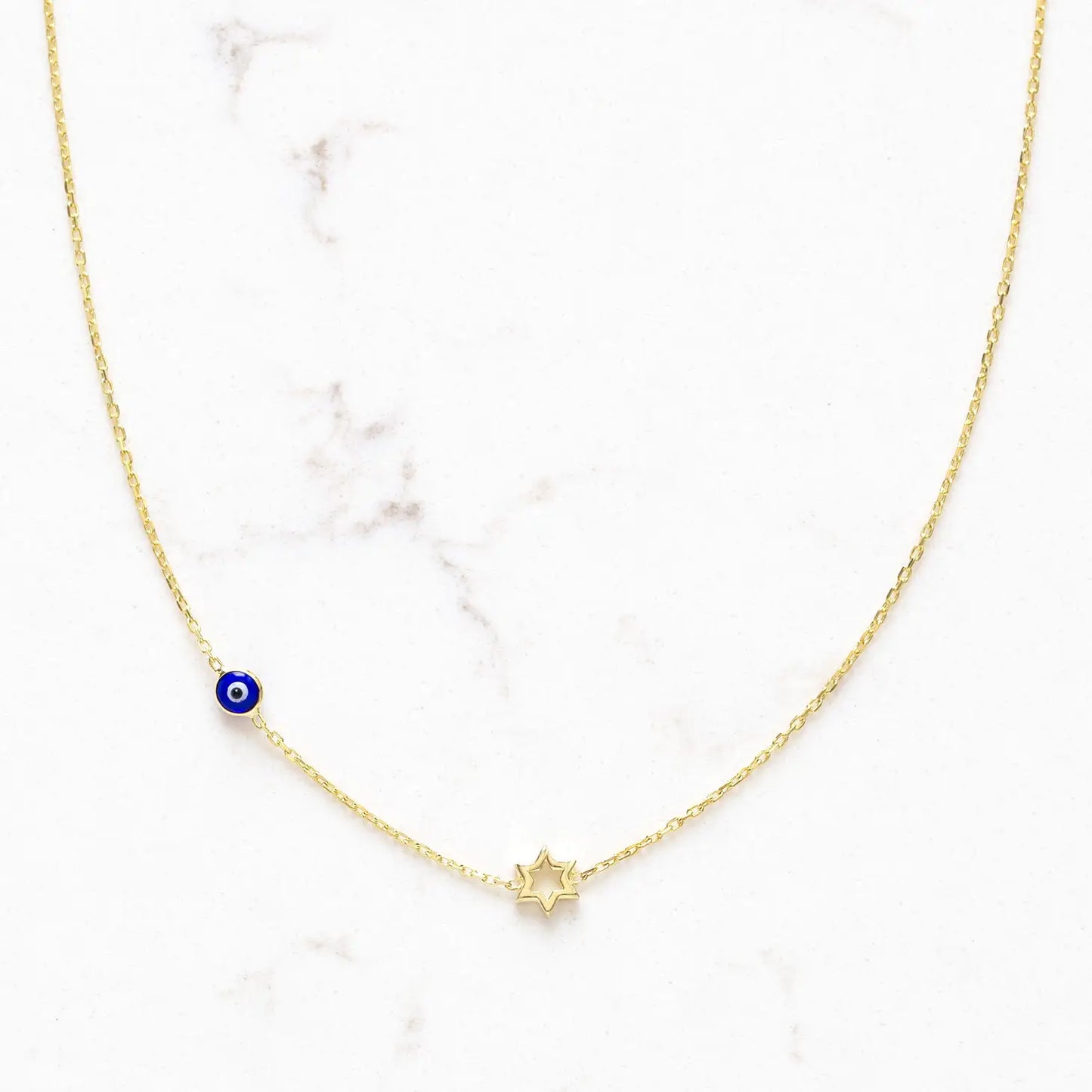 Star of David Evil Eye Choker Necklace