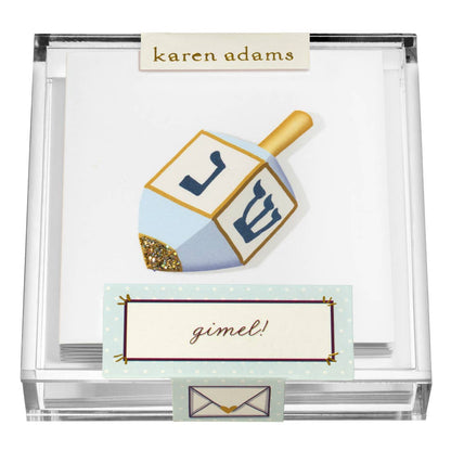 Dreidel Enclosure Cards in Acrylic Box