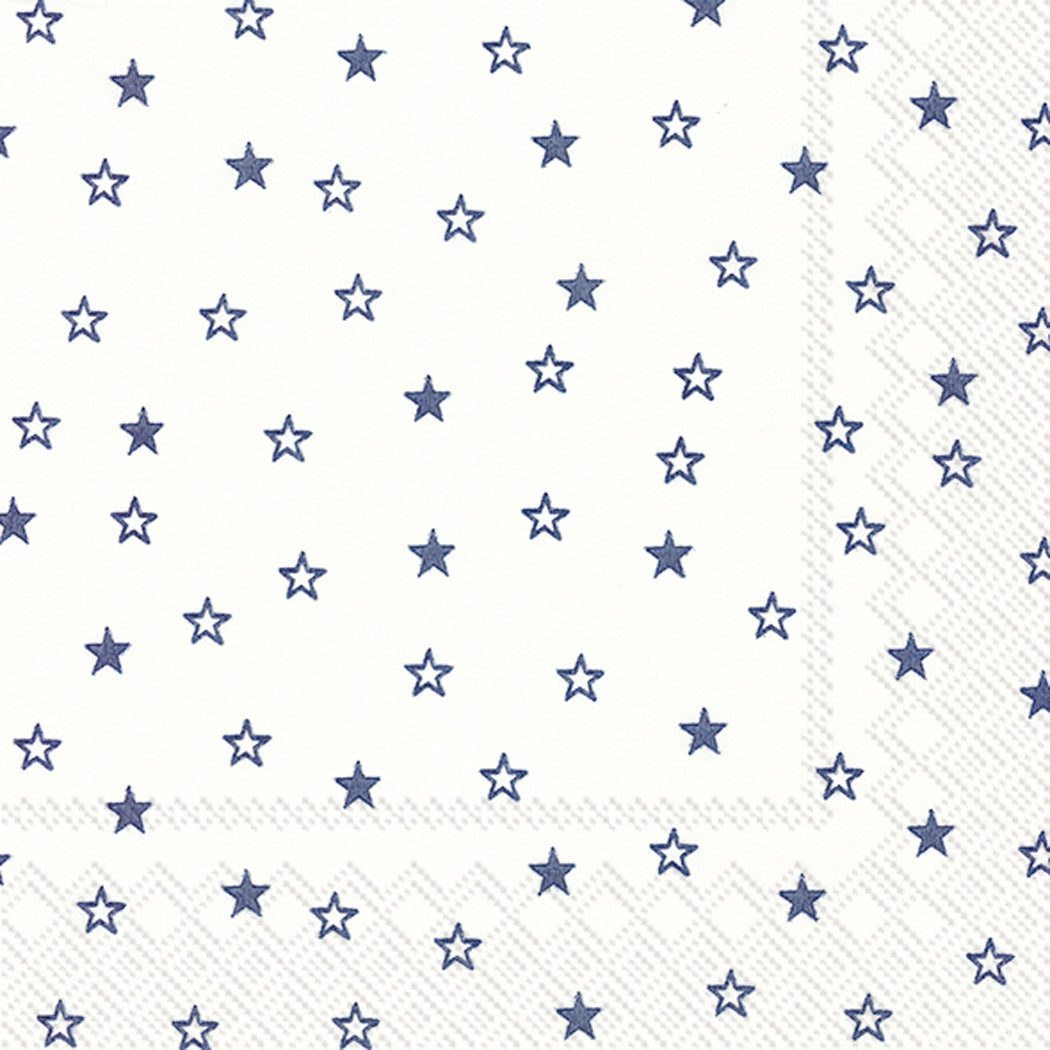 Blue Stars Paper Cocktail Napkins