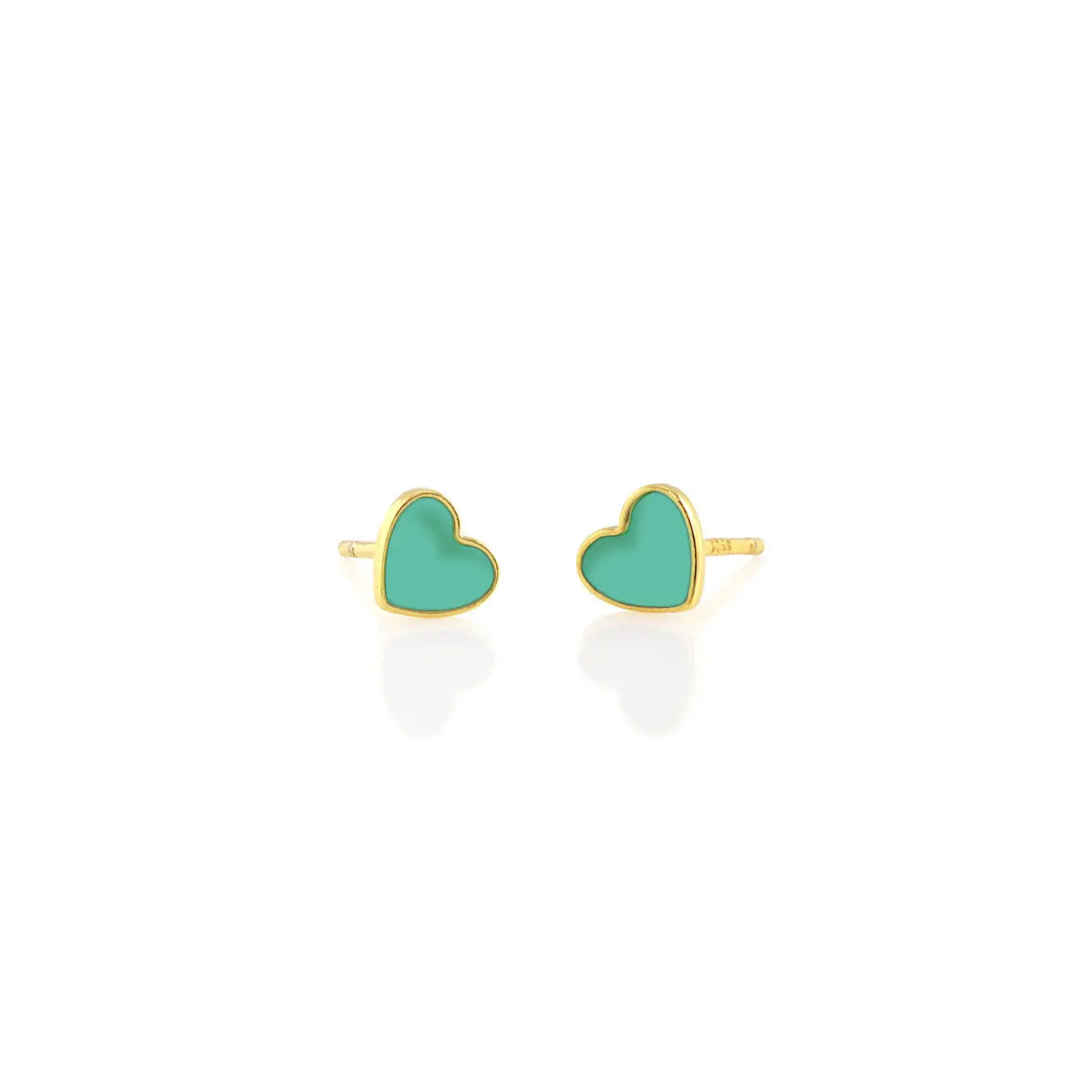 Heart Enamel Stud Earrings