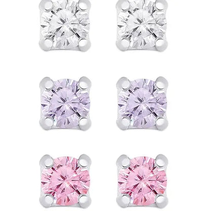 CZ Studs Set in Sterling Silver