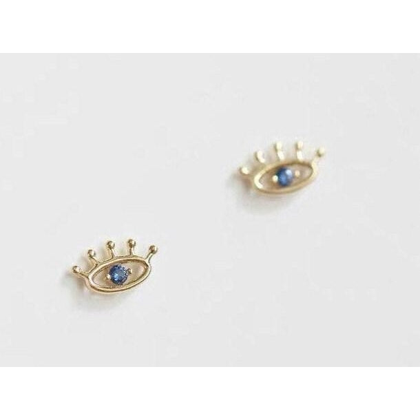 Evil Eye Studs With Blue Stone