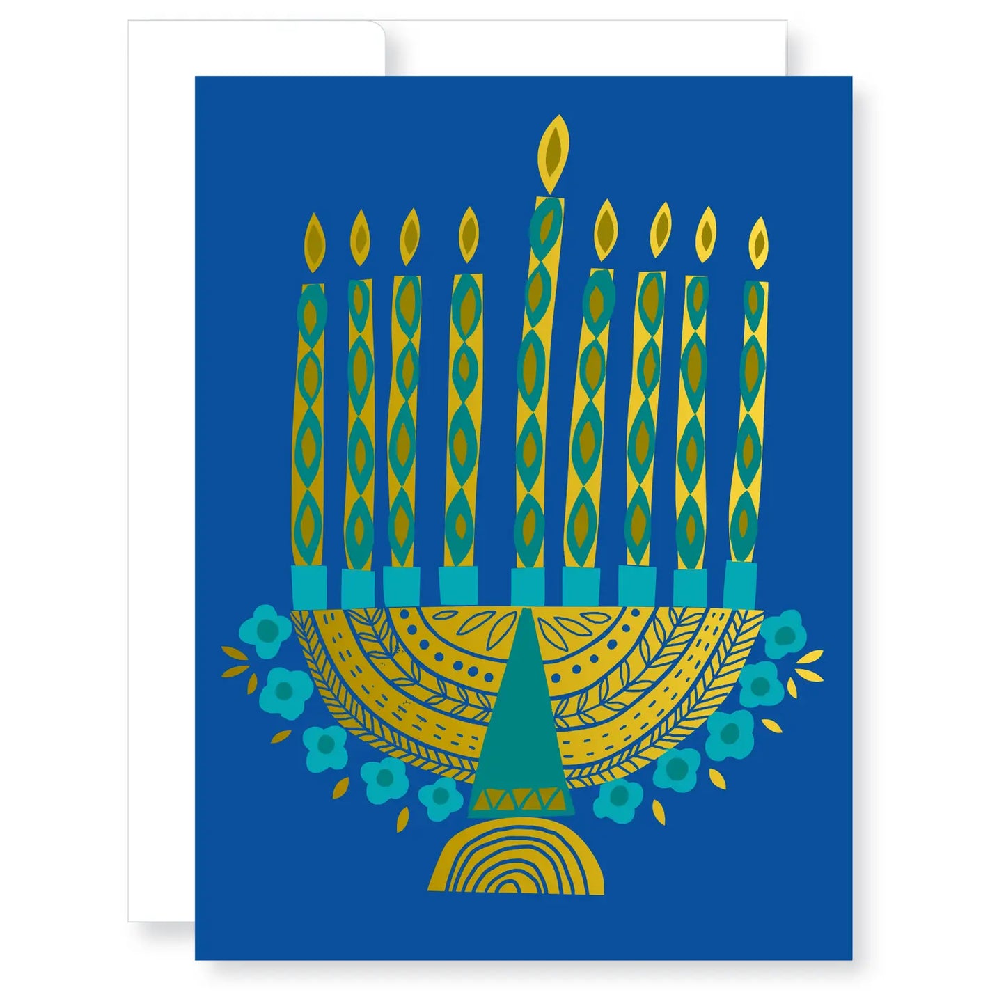 Hanukkah - Gilded Menorah Card