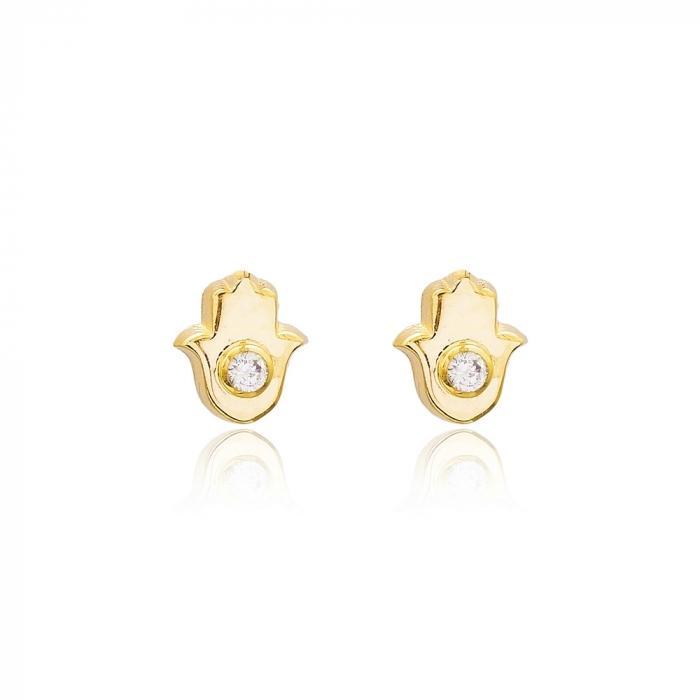 CZ Hamsa Studs